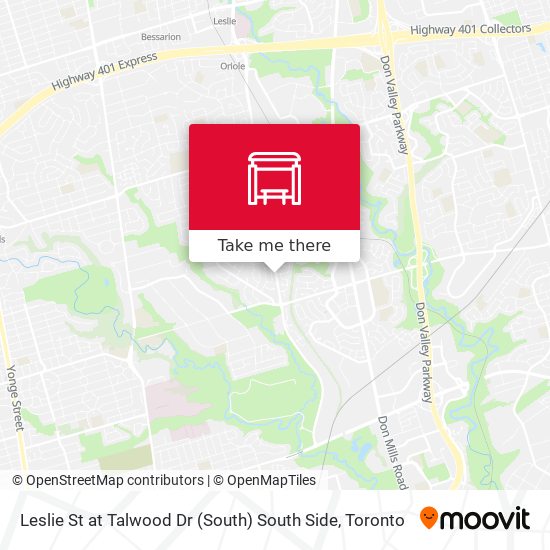 Leslie St at Talwood Dr (South) South Side map
