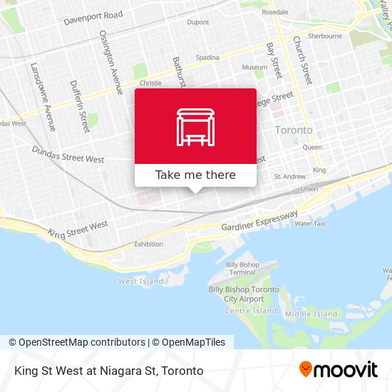 King St West at Niagara St map