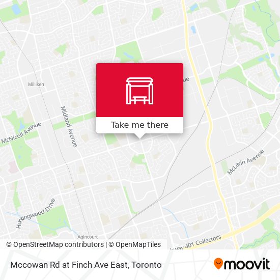 Mccowan Rd at Finch Ave East map