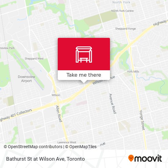Bathurst St at Wilson Ave map