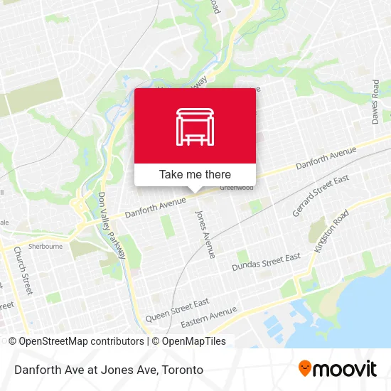 Danforth Ave at Jones Ave map