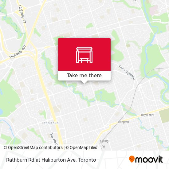 Rathburn Rd at Haliburton Ave map