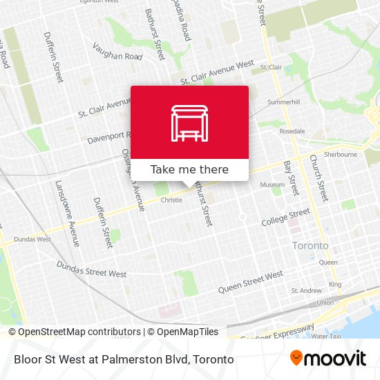 Bloor St West at Palmerston Blvd map