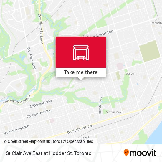 St Clair Ave East at Hodder St map