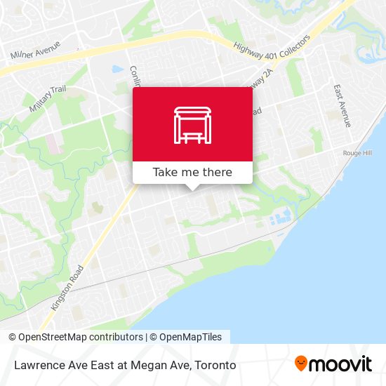 Lawrence Ave East at Megan Ave map