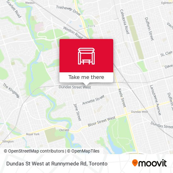 Dundas St West at Runnymede Rd map