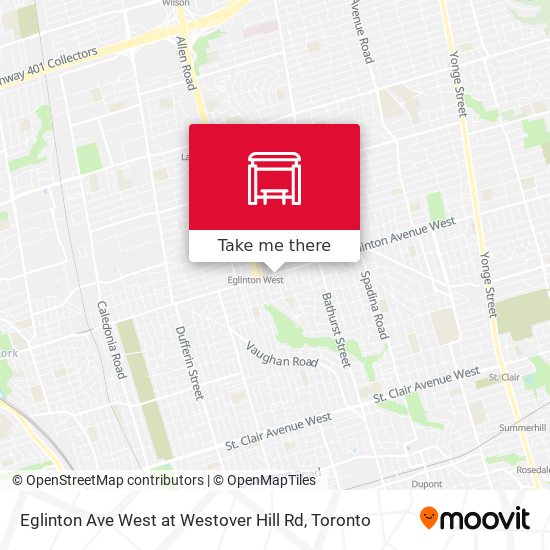 Eglinton Ave West at Westover Hill Rd map