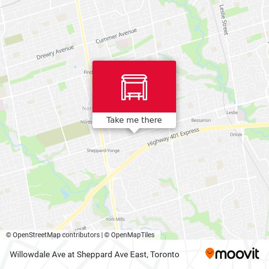 Willowdale Ave at Sheppard Ave East map