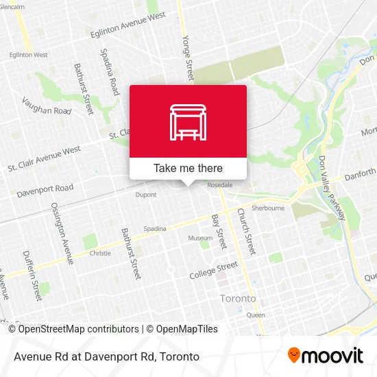 Avenue Rd at Davenport Rd map