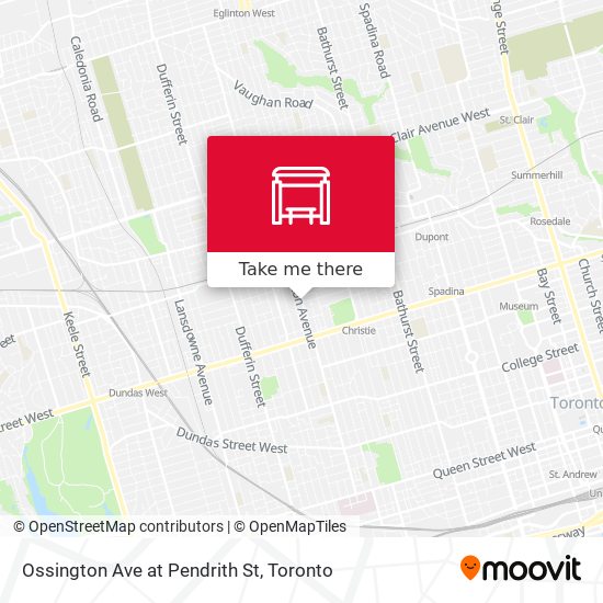 Ossington Ave at Pendrith St map