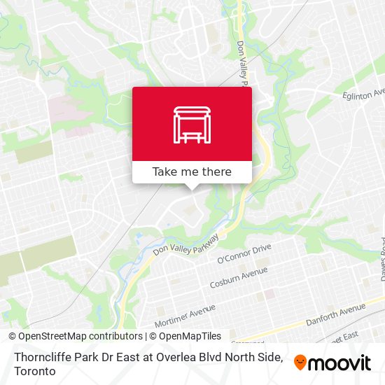 Thorncliffe Park Dr East at Overlea Blvd North Side map