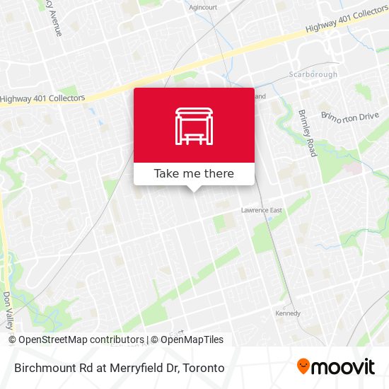 Birchmount Rd at Merryfield Dr map