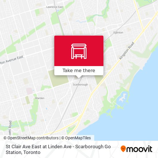 St Clair Ave East at Linden Ave - Scarborough Go Station map