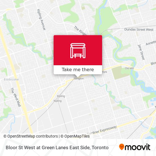 Bloor St West at Green Lanes East Side map