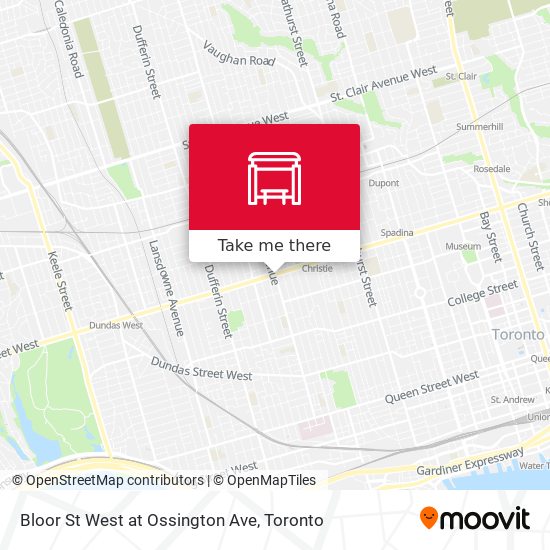 Bloor St West at Ossington Ave map