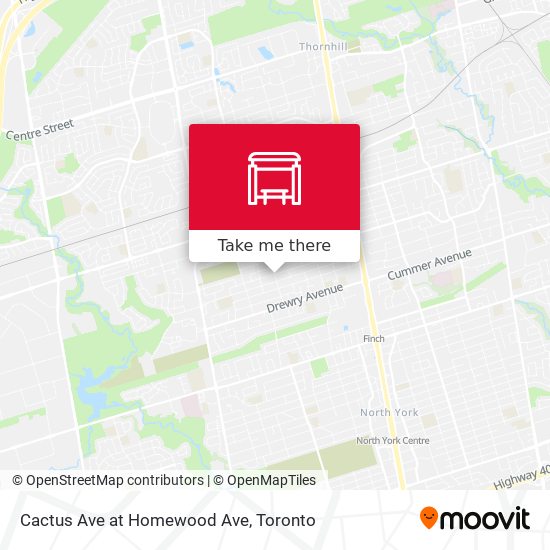 Cactus Ave at Homewood Ave map