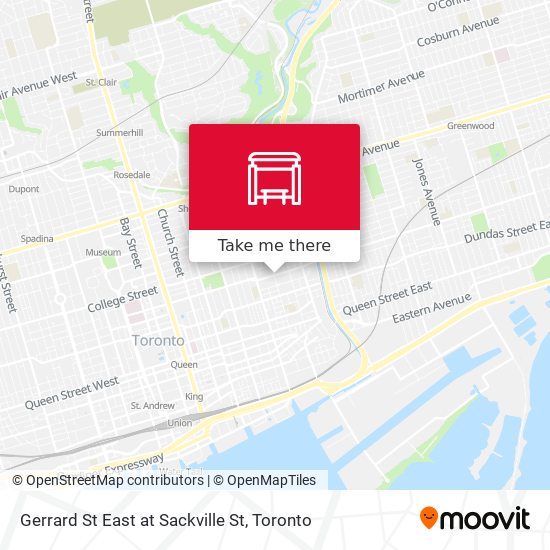 Gerrard St East at Sackville St map