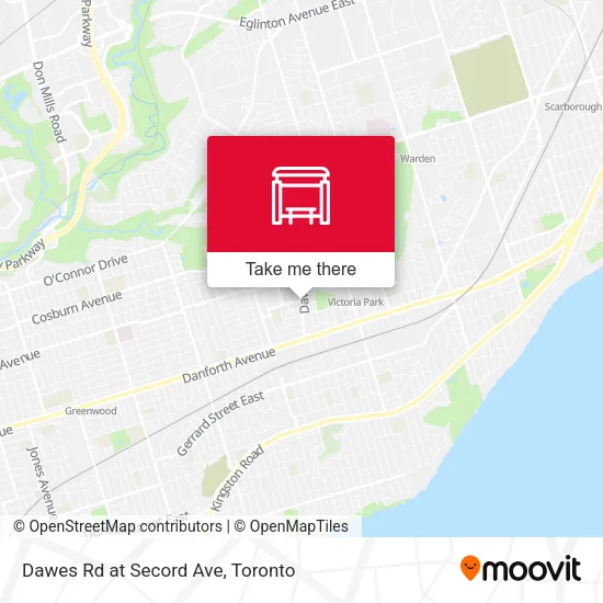 Dawes Rd at Secord Ave map