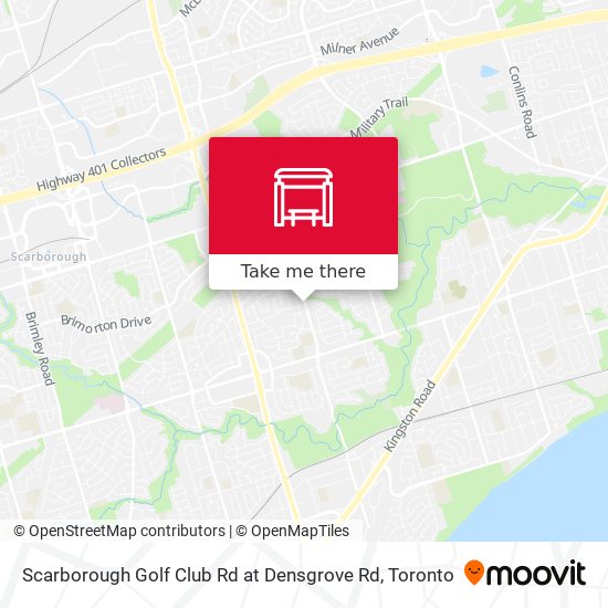Scarborough Golf Club Rd at Densgrove Rd map