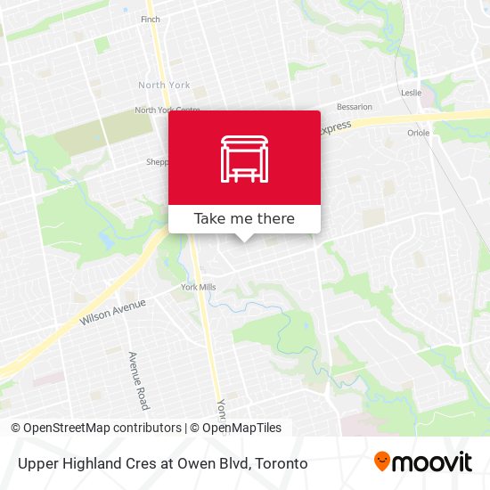 Upper Highland Cres at Owen Blvd map