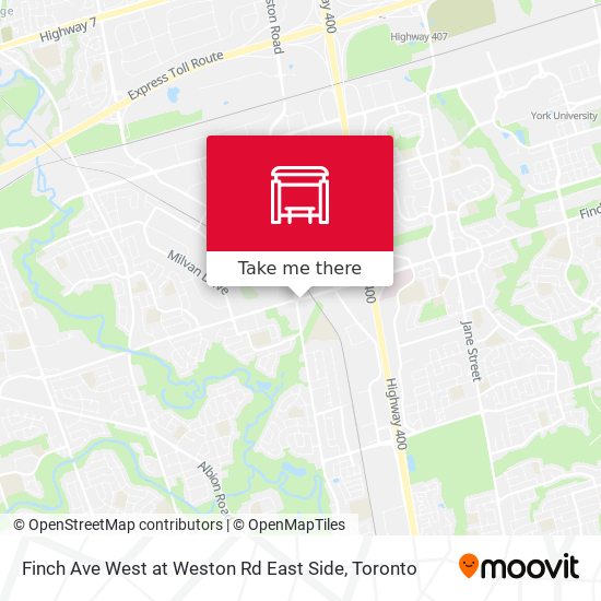 Finch Ave West at Weston Rd East Side map