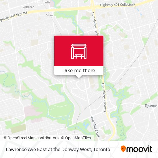 Lawrence Ave East at the Donway West map
