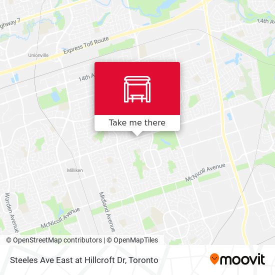 Steeles Ave East at Hillcroft Dr plan