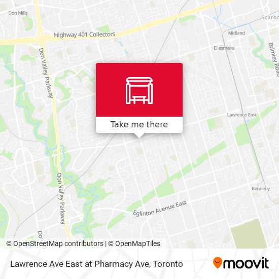 Lawrence Ave East at Pharmacy Ave map