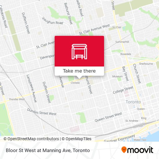 Bloor St West at Manning Ave map