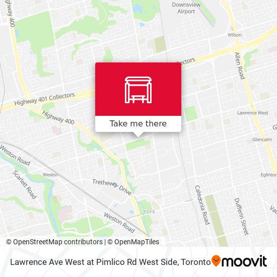 Lawrence Ave West at Pimlico Rd West Side map
