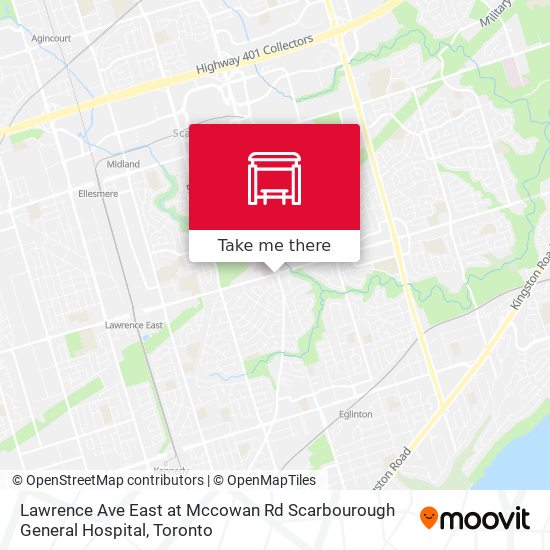 Lawrence Ave East at Mccowan Rd Scarbourough General Hospital map