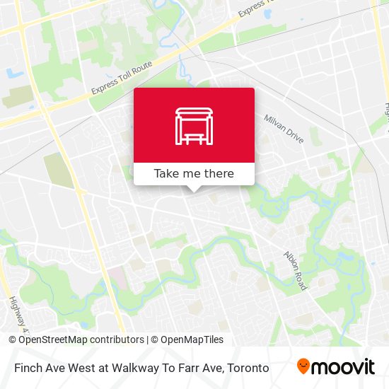 Finch Ave West at Walkway To Farr Ave map