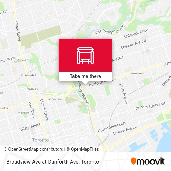 Broadview Ave at Danforth Ave map