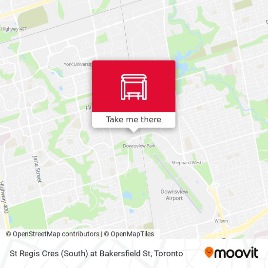 St Regis Cres (South) at Bakersfield St map