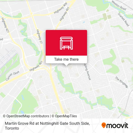 Martin Grove Rd at Nottinghill Gate South Side map