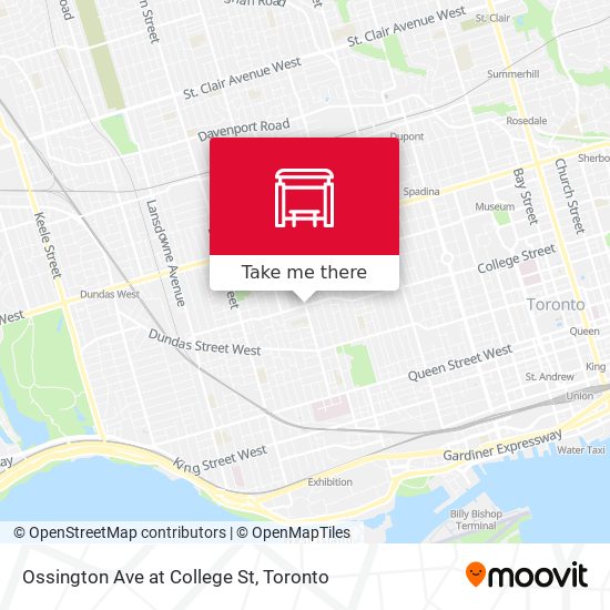 Ossington Ave at College St map