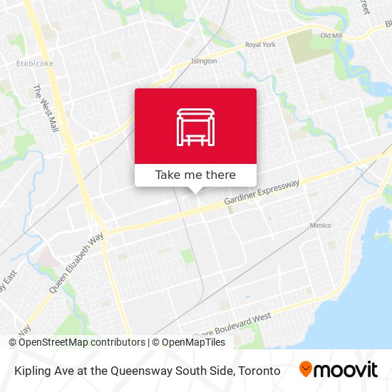Kipling Ave at the Queensway South Side map