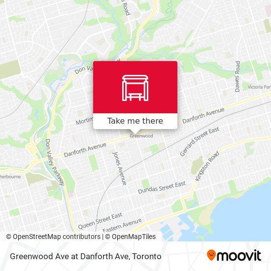 Greenwood Ave at Danforth Ave map