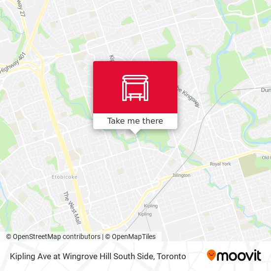 Kipling Ave at Wingrove Hill South Side map