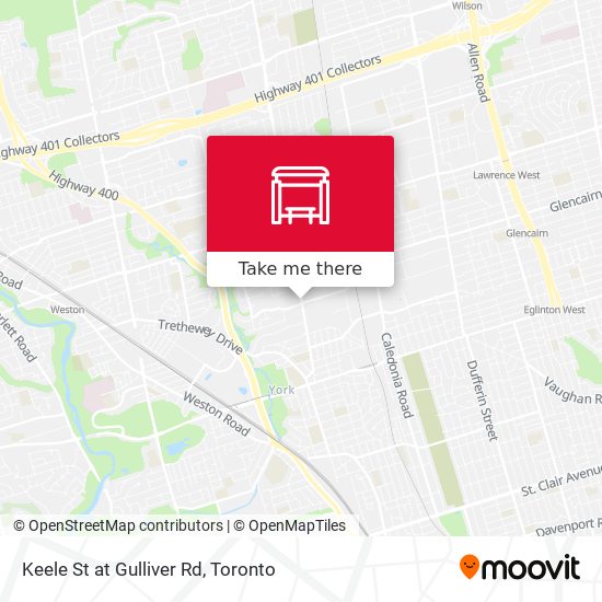 Keele St at Gulliver Rd map