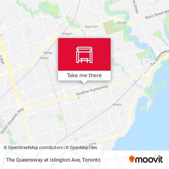 The Queensway at Islington Ave map