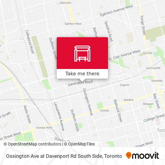 Ossington Ave at Davenport Rd South Side map