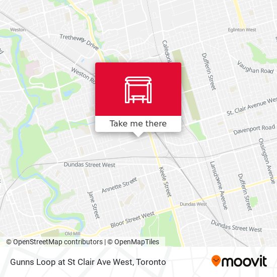 Gunns Loop at St Clair Ave West map