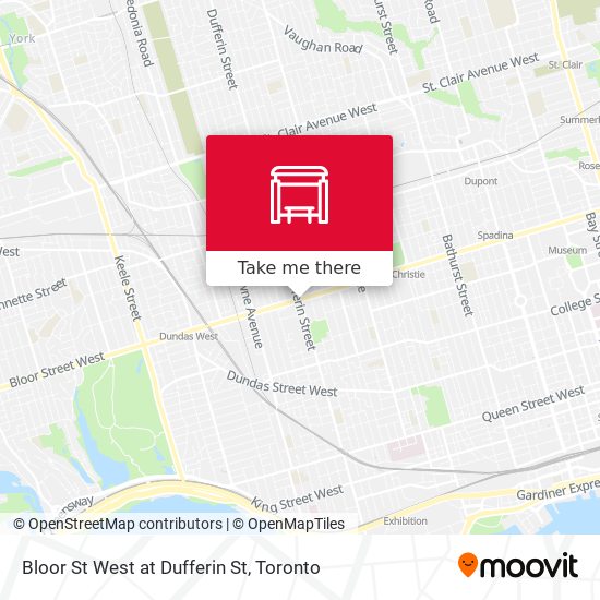 Bloor St West at Dufferin St map