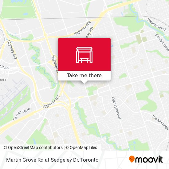 Martin Grove Rd at Sedgeley Dr map