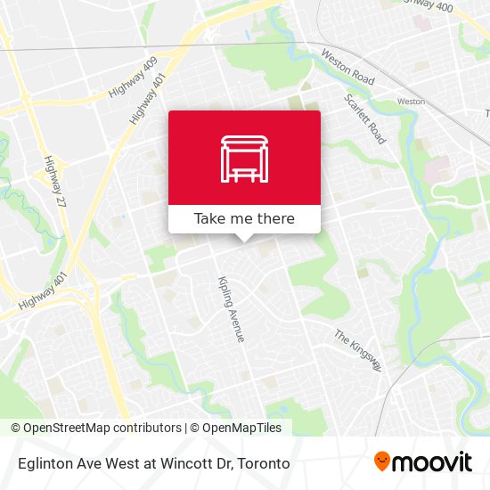 Eglinton Ave West at Wincott Dr map