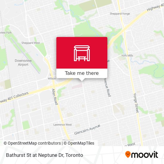 Bathurst St at Neptune Dr map