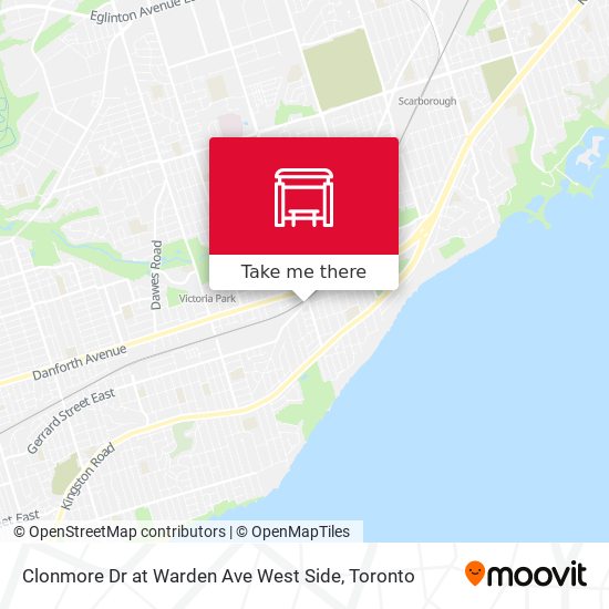 Clonmore Dr at Warden Ave West Side map