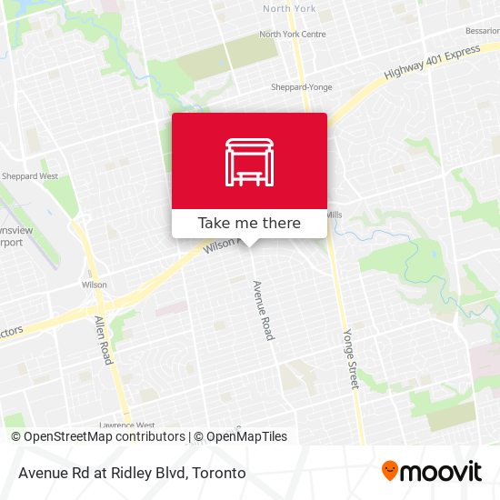 Avenue Rd at Ridley Blvd map