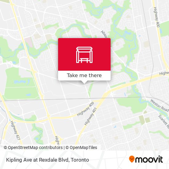 Kipling Ave at Rexdale Blvd map